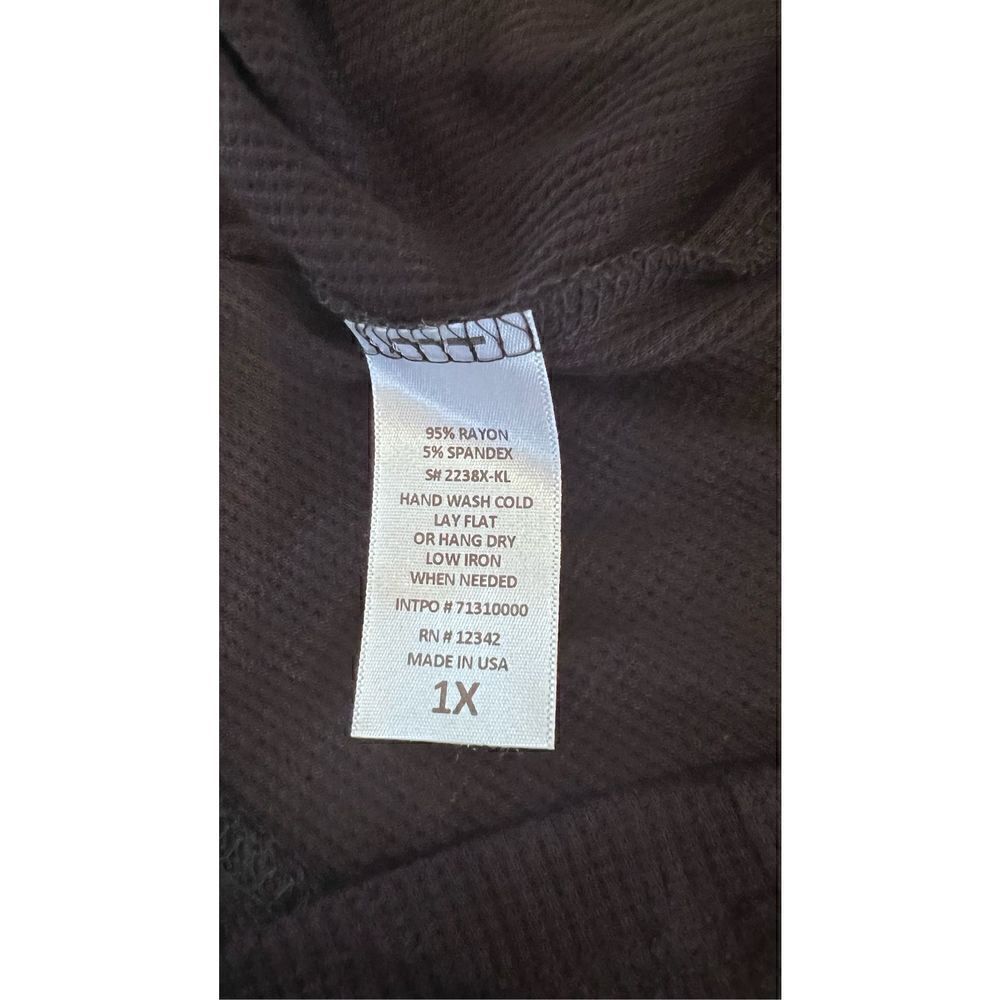 COIN 1804 BLACK RIBBED 3/4 BLOUSE NEW WOMENS SIZE 1X NEW - Picture 9 of 9